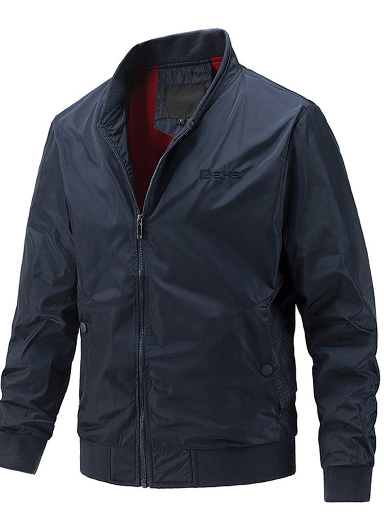 Patchwork Stativ Krage Vanlig Slim European Jacket