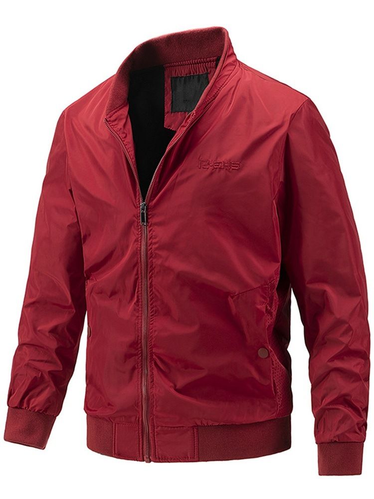 Patchwork Stativ Krage Vanlig Slim European Jacket