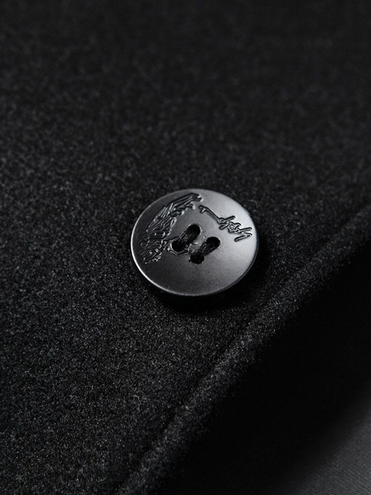 Plain Lapel Pocket Enkelknäppt Casual Jacka