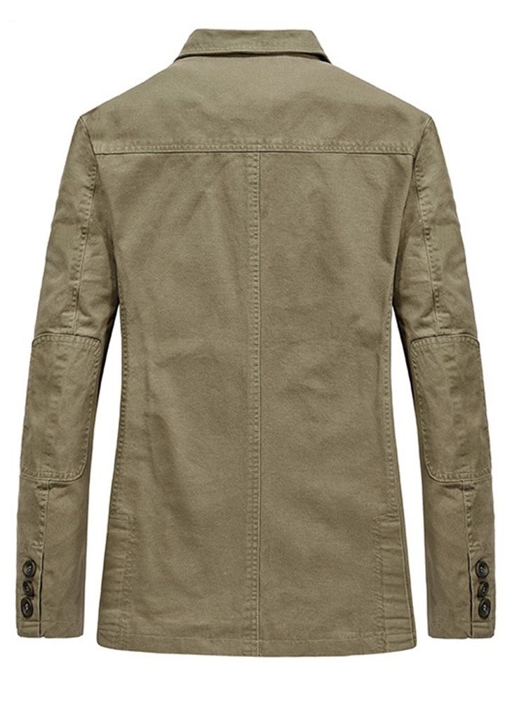 Plain Pocket Lapel Fall Casual Jacka
