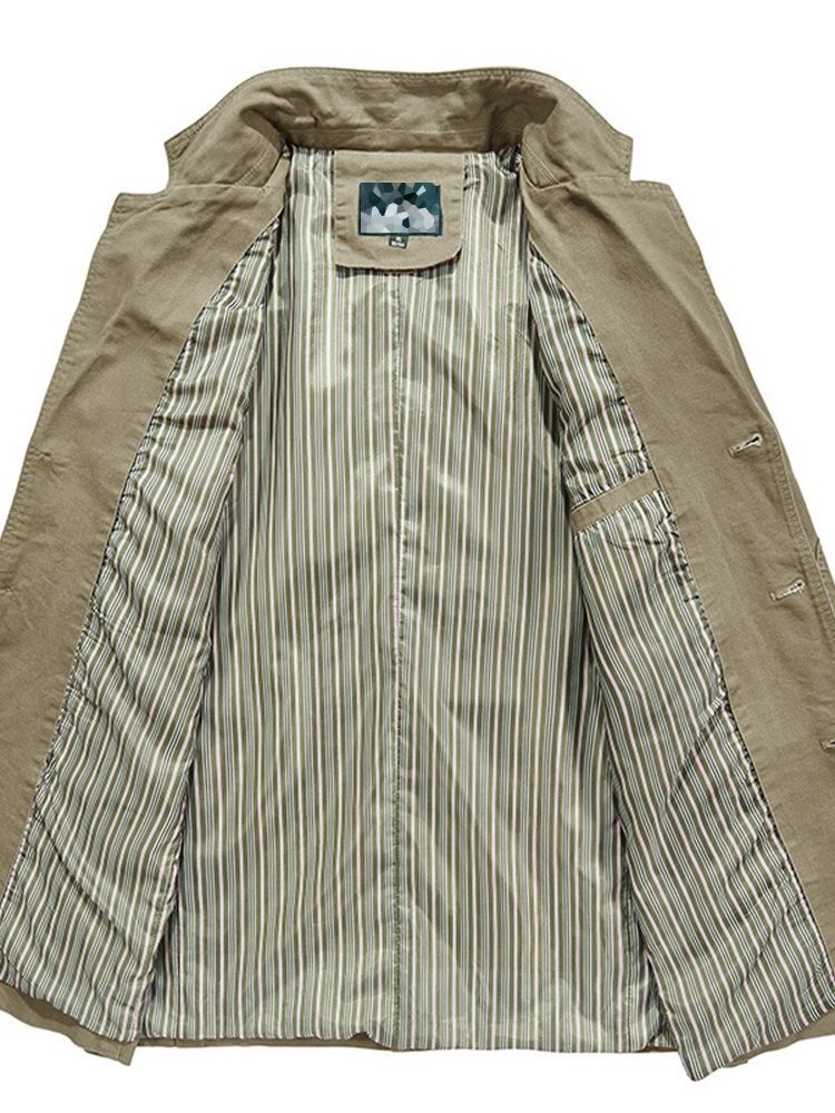 Plain Pocket Lapel Fall Casual Jacka