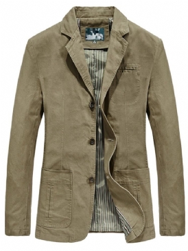 Plain Pocket Lapel Fall Casual Jacka