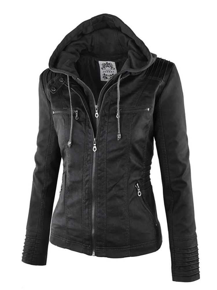 Plus-Size Slim Dubbellagers Huva Damjacka