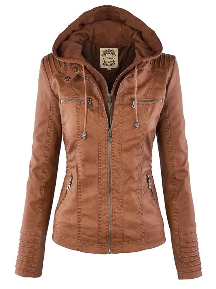 Plus-Size Slim Dubbellagers Huva Damjacka