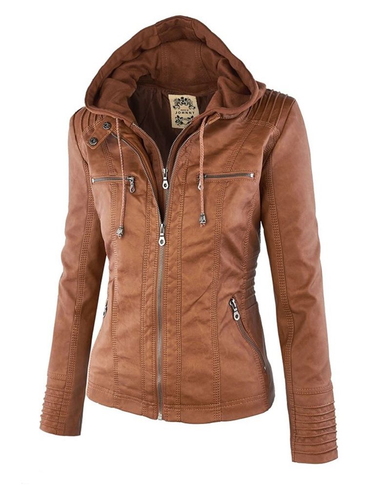 Plus-Size Slim Dubbellagers Huva Damjacka
