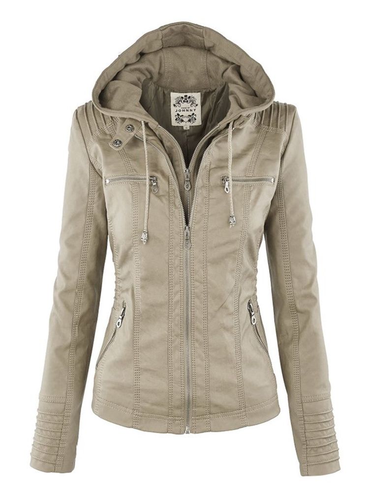 Plus-Size Slim Dubbellagers Huva Damjacka