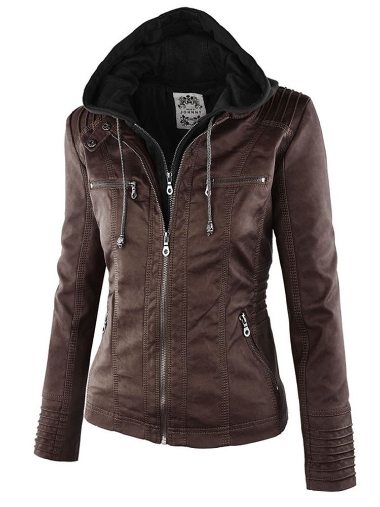 Plus-Size Slim Dubbellagers Huva Damjacka