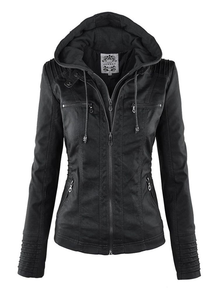 Plus-Size Slim Dubbellagers Huva Damjacka