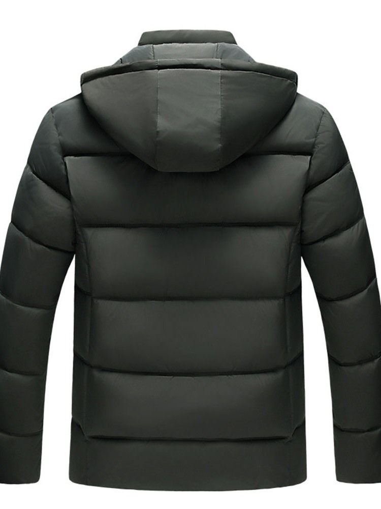 Pocket Dubbla Lager Slät Dragkedja Casual Dunjacka