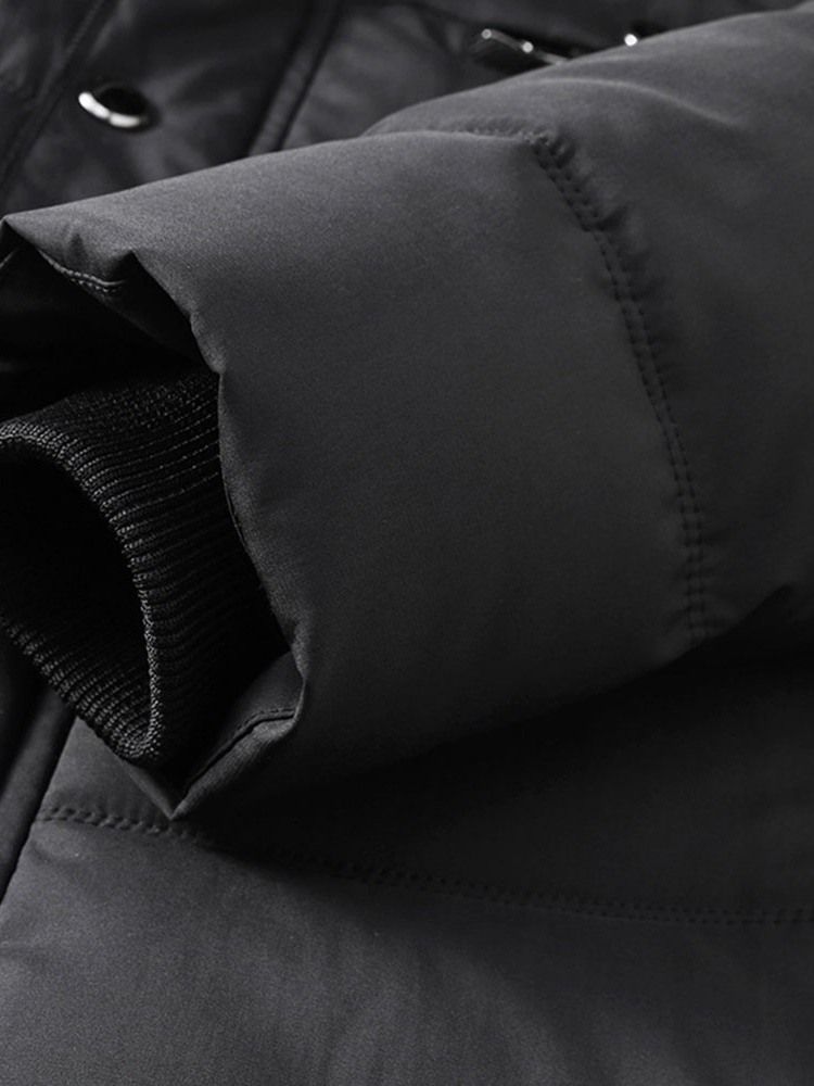 Pocket Dubbla Lager Slät Dragkedja Casual Dunjacka