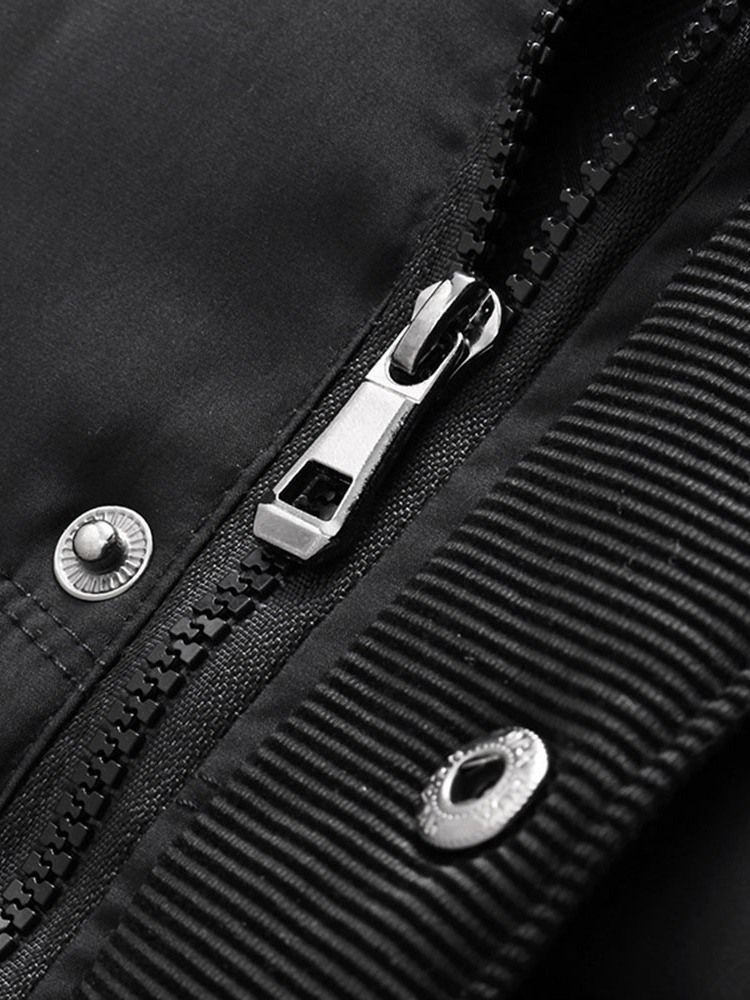 Pocket Dubbla Lager Slät Dragkedja Casual Dunjacka