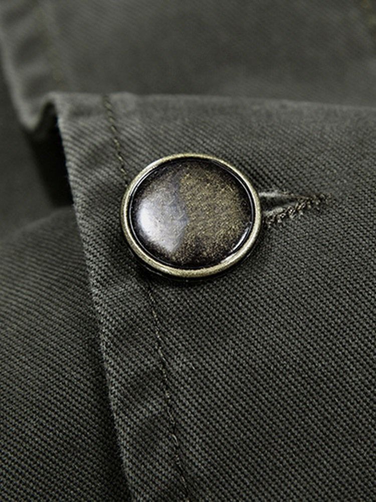 Pocket Plain Lapel Casual Höstjacka
