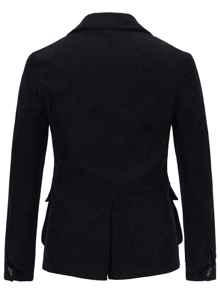 Pocket Plain Lapel Enkelknäppt Höstjacka
