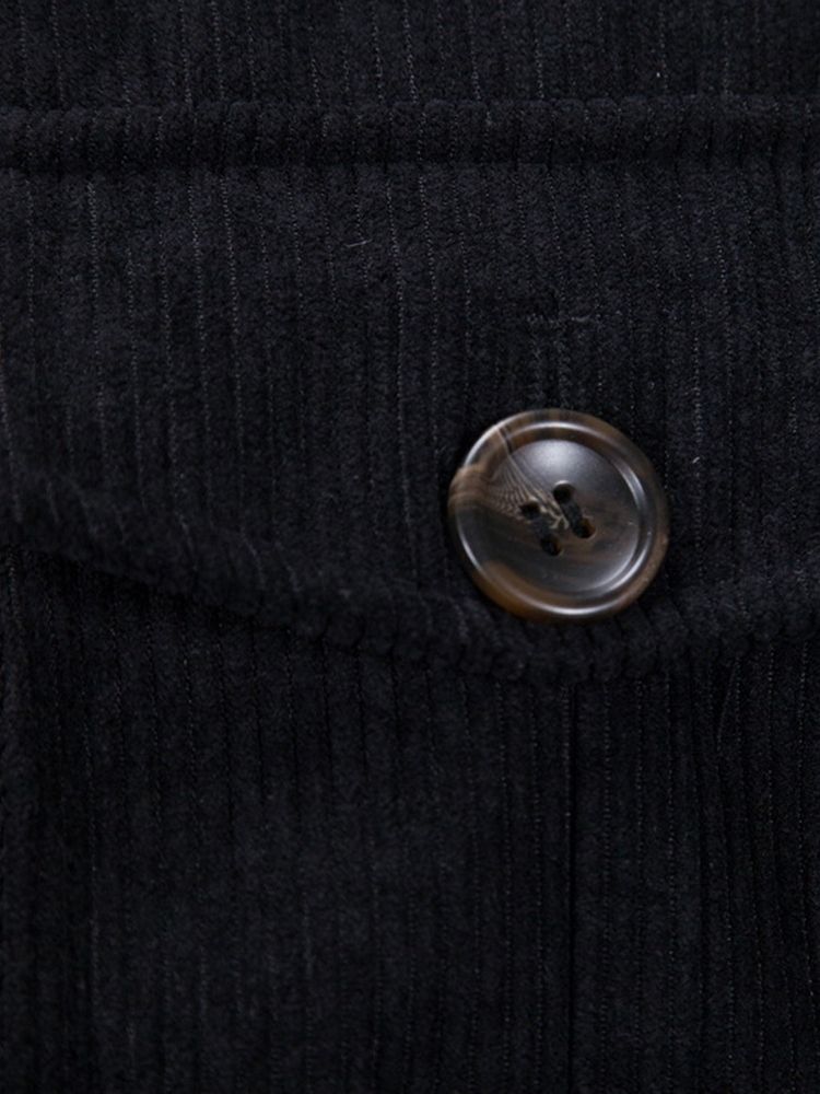 Pocket Plain Lapel Enkelknäppt Höstjacka