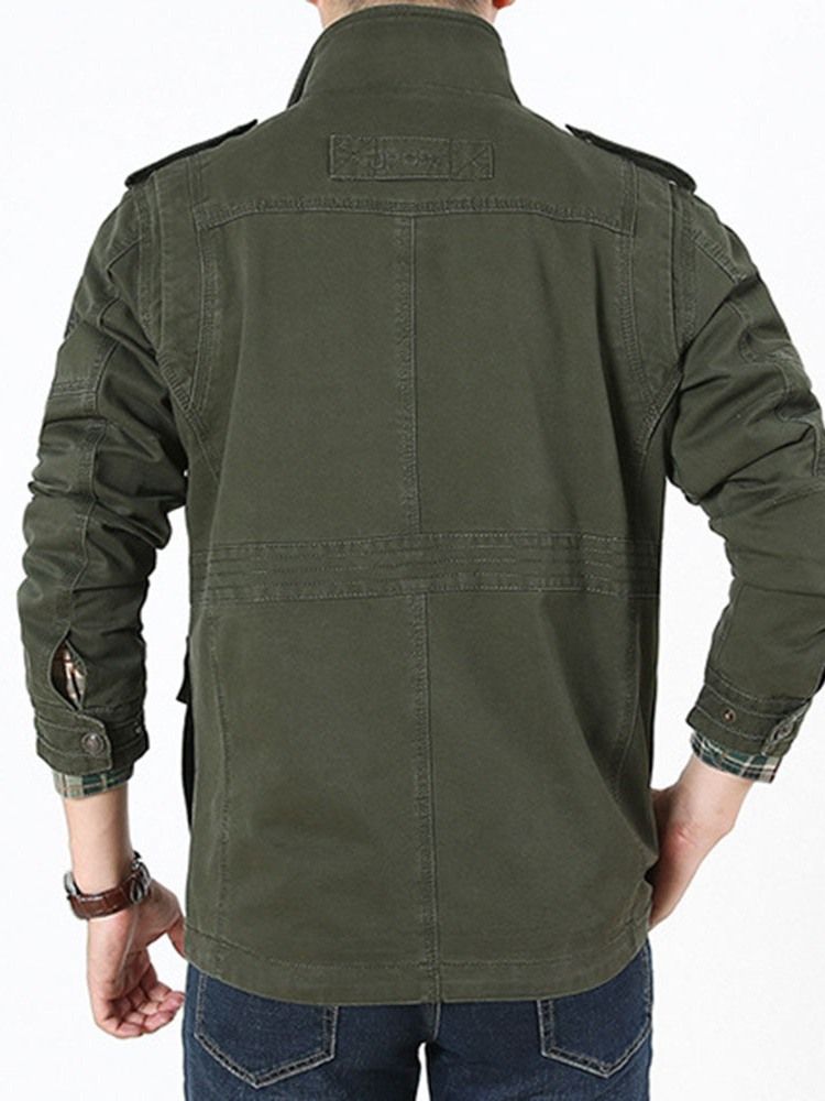 Pocket Stand Collar Dragkedja Falljacka