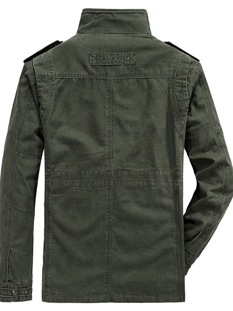 Pocket Stand Collar Dragkedja Falljacka