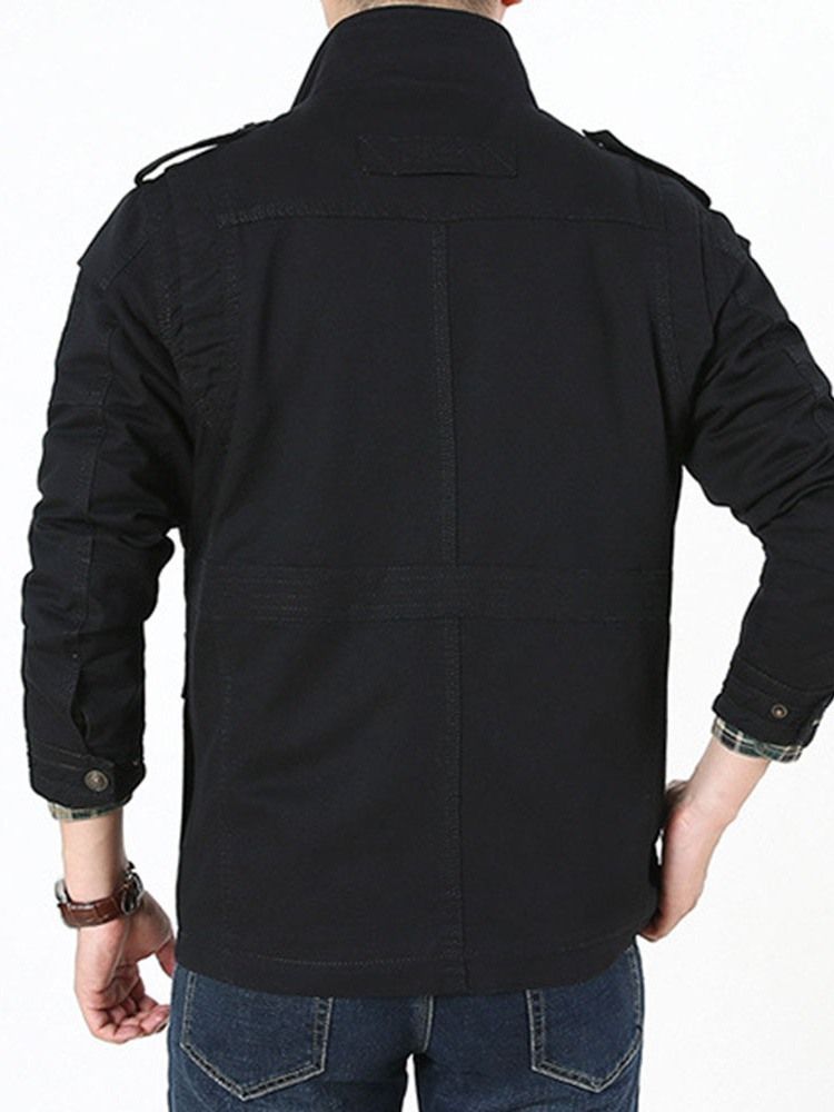 Pocket Stand Collar Dragkedja Falljacka