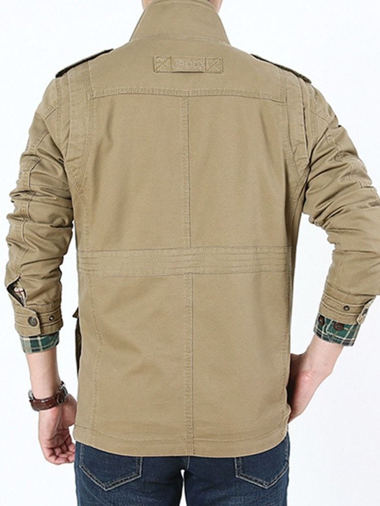 Pocket Stand Collar Dragkedja Falljacka