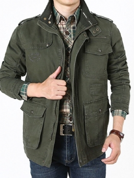 Pocket Stand Collar Dragkedja Falljacka
