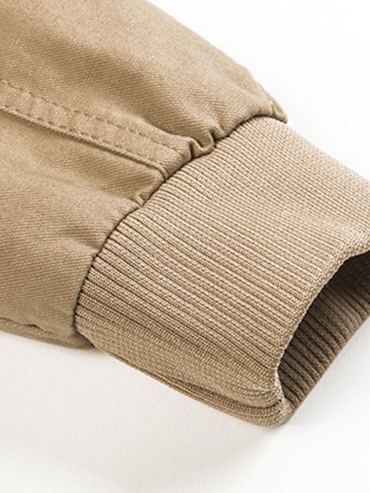 Pocket Stand Krage Vanlig Slim Casual Jacka