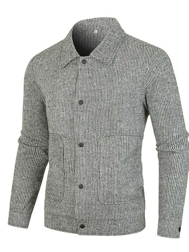 Pocket Stripe Lapel Slim Fall Jacka