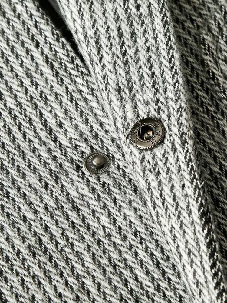 Pocket Stripe Lapel Slim Fall Jacka