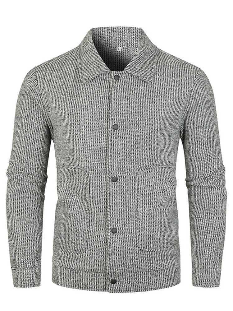 Pocket Stripe Lapel Slim Fall Jacka