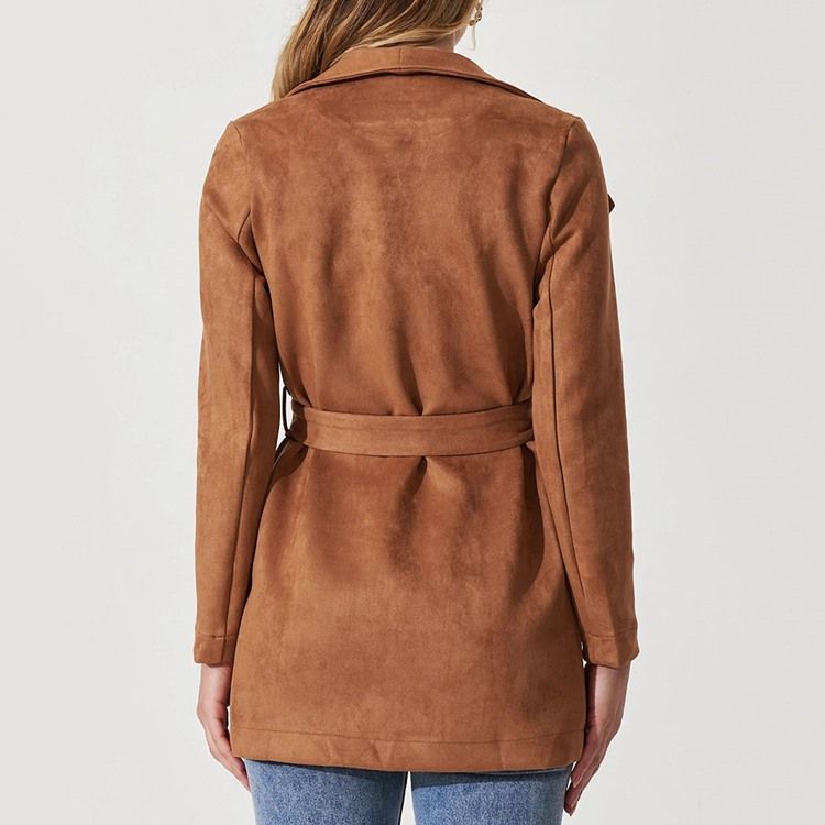 Slimmad Långärmad Fall Lapel Damjacka