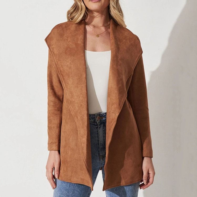 Slimmad Långärmad Fall Lapel Damjacka