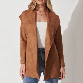Slimmad Långärmad Fall Lapel Damjacka