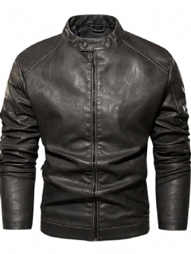 Ståkrage Standard Enkel European Slim Leather Jacka