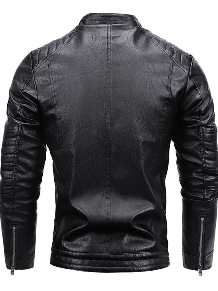 Ståkrage Standard Slim Zipper Läderjacka