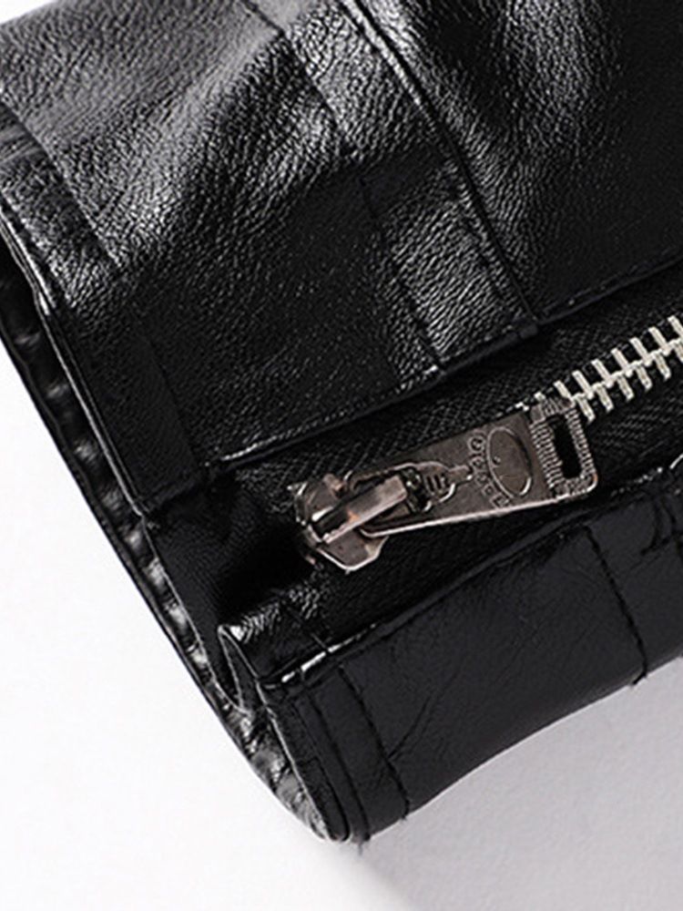 Ståkrage Standard Slim Zipper Läderjacka