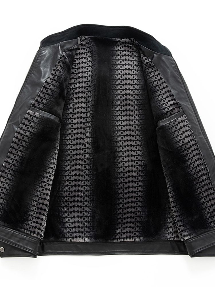 Ståkrage Standard Vanlig European Winter Leather Jacket
