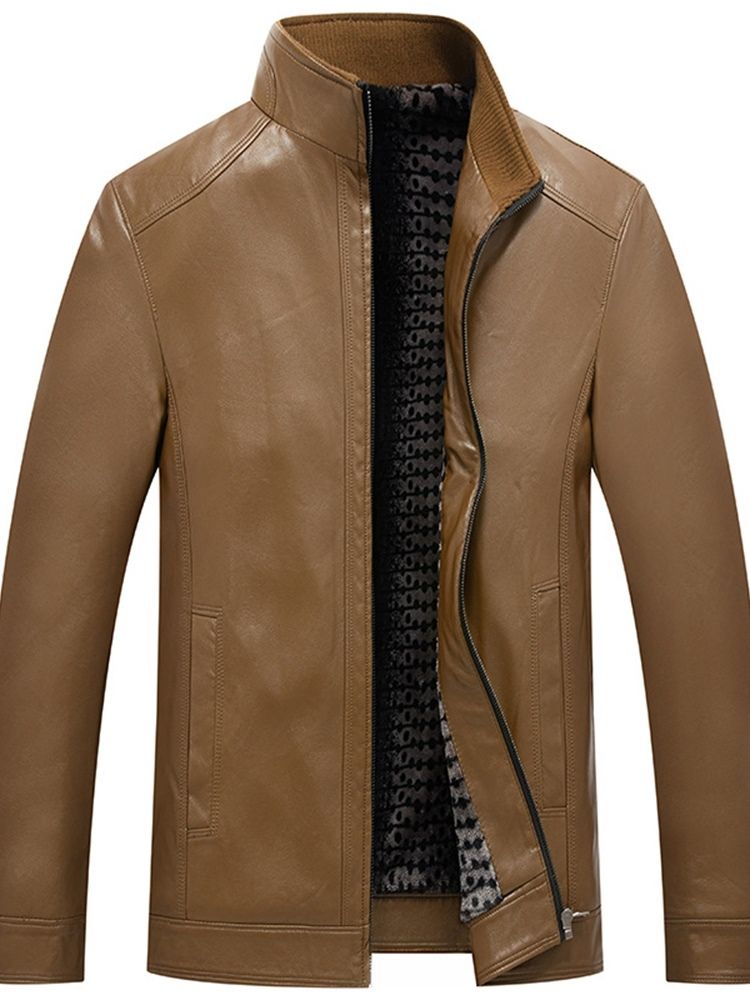 Ståkrage Standard Vanlig European Winter Leather Jacket