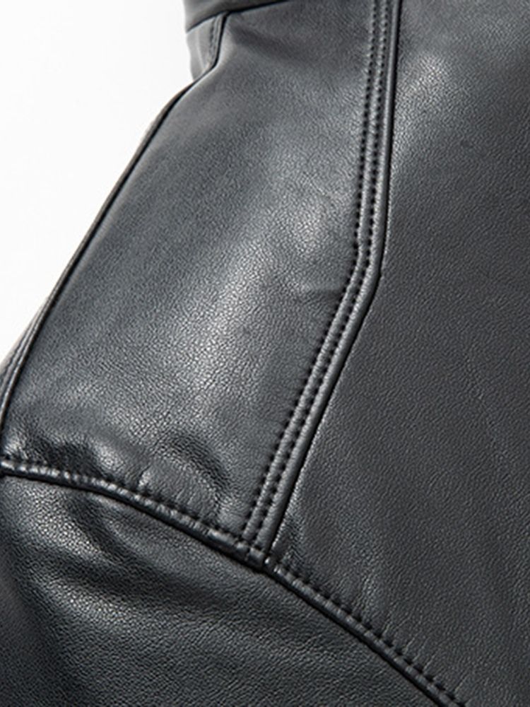 Ståkrage Standard Vanlig European Winter Leather Jacket