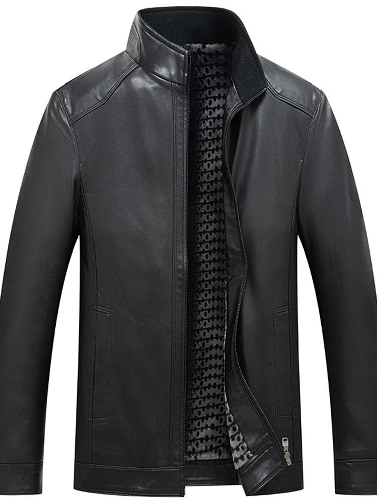 Ståkrage Standard Vanlig European Winter Leather Jacket