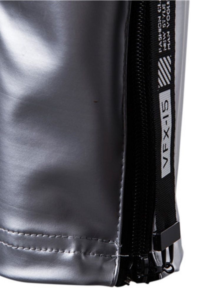 Standard Lapel Fall Zipper Läderjacka