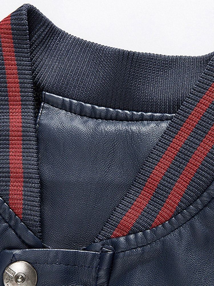 Stativ Krage Ficka Color Block Fashion Zipper Herrjacka