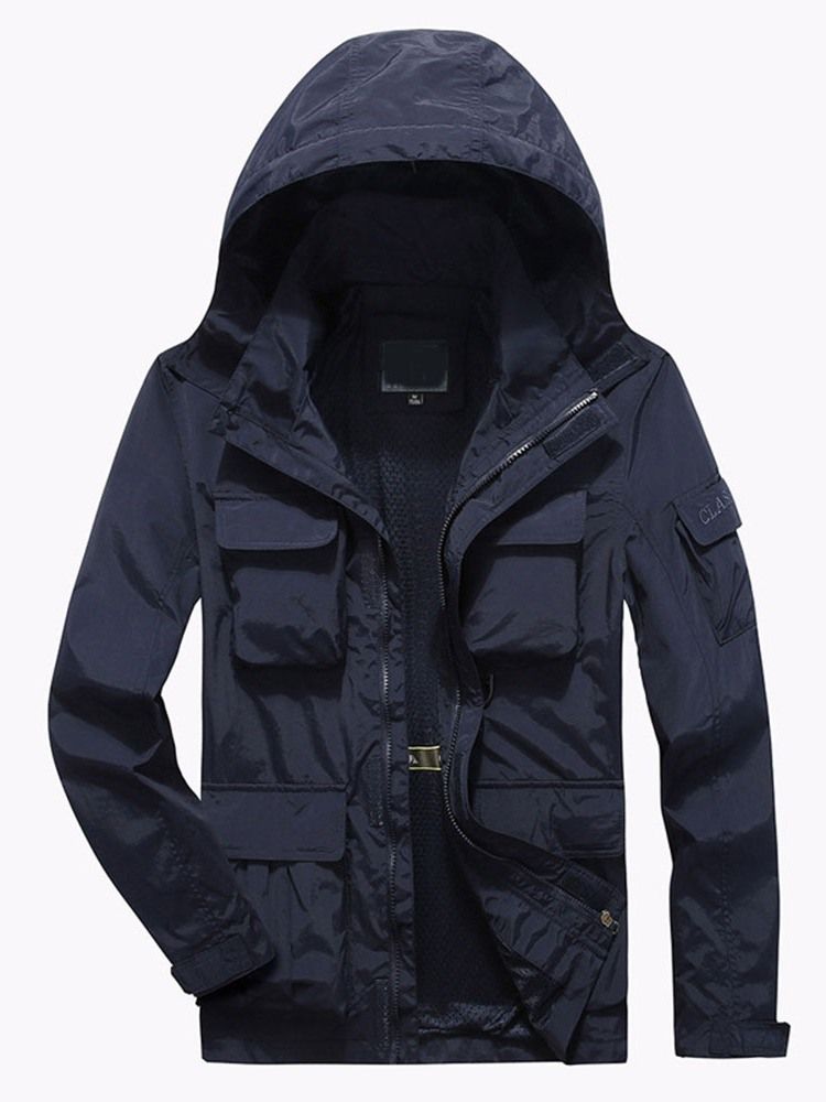 Stativ Krage Plain Pocket Fall Dragkedja Herrjacka