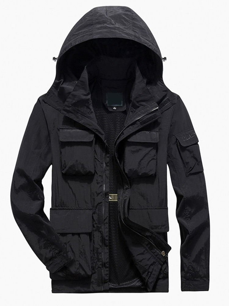 Stativ Krage Plain Pocket Fall Dragkedja Herrjacka