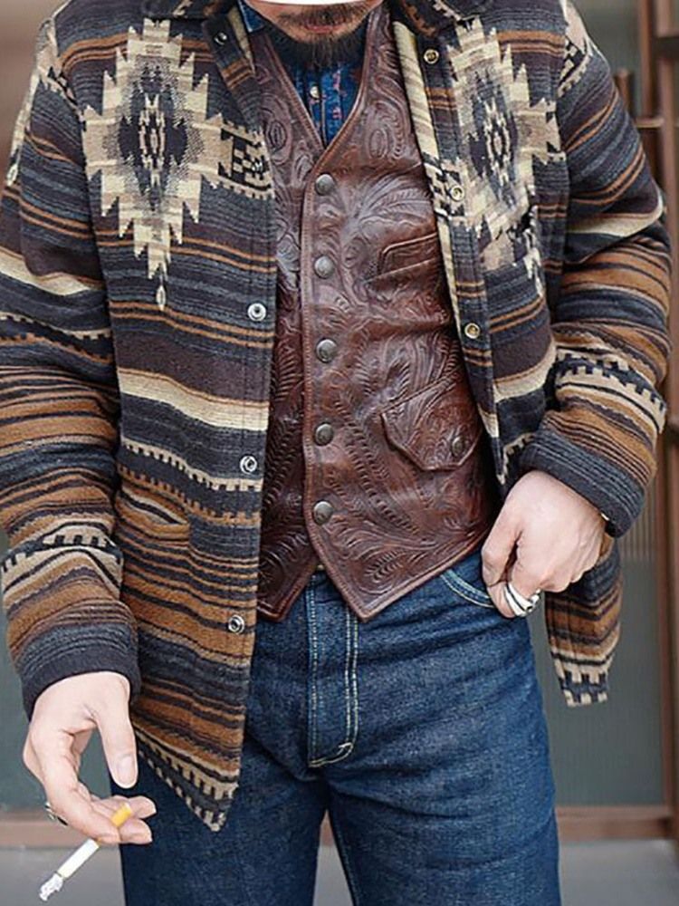 Stripe Lapel European Single Breasted Jacka