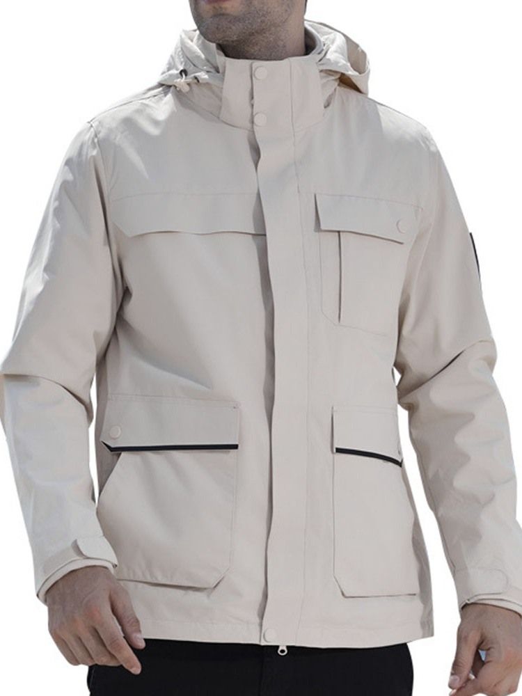 Termiska Fickor Camping Nylon Tvådelad Kostym Unisex Toppar