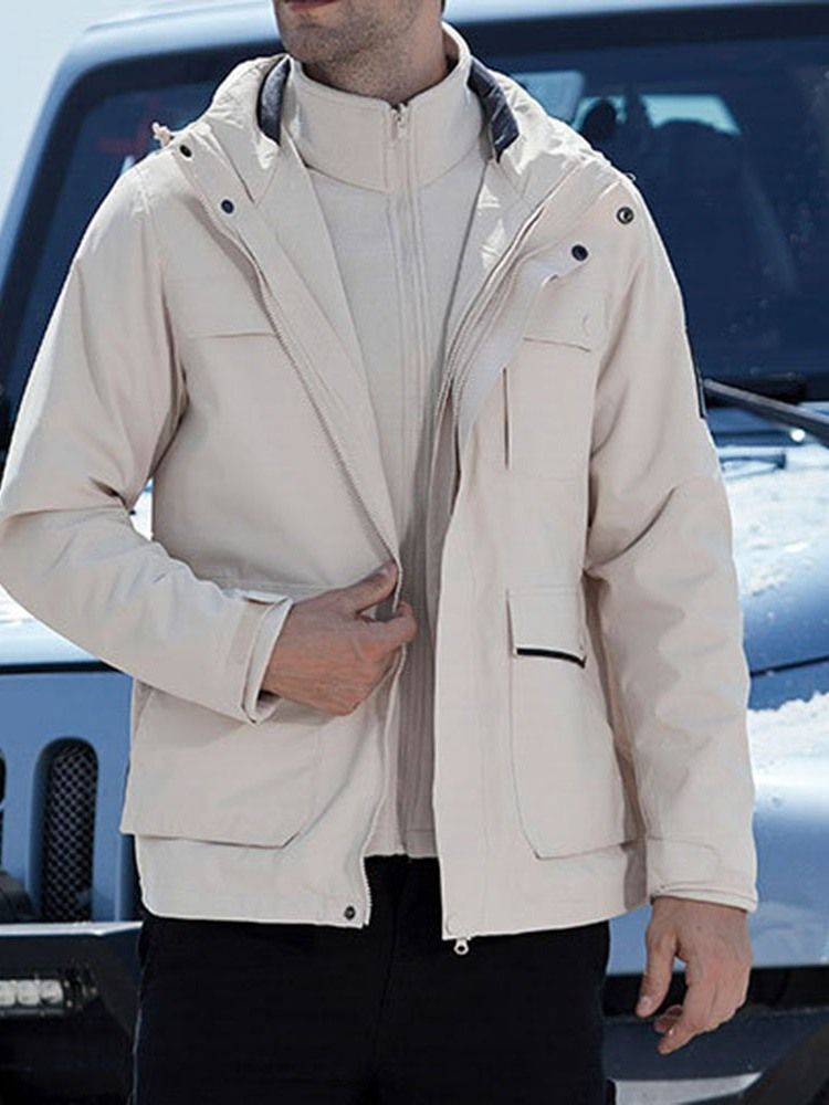 Termiska Fickor Camping Nylon Tvådelad Kostym Unisex Toppar