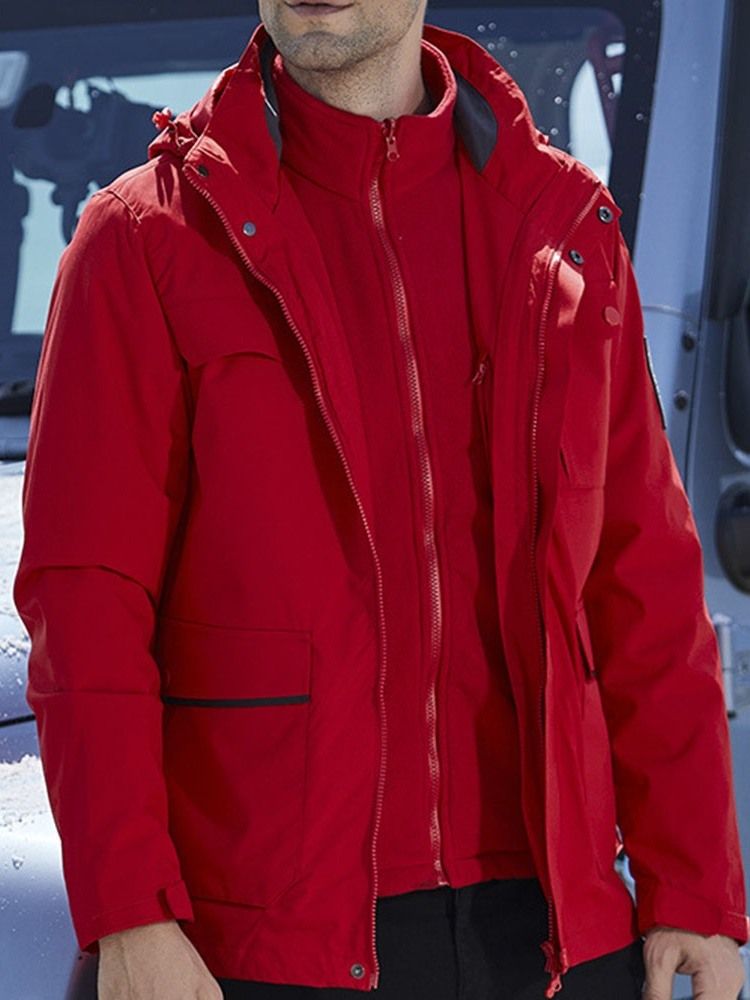 Termiska Fickor Camping Nylon Tvådelad Kostym Unisex Toppar