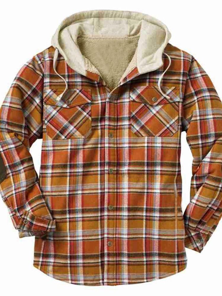 Tjock Hooded Rutig European Loose Jacket