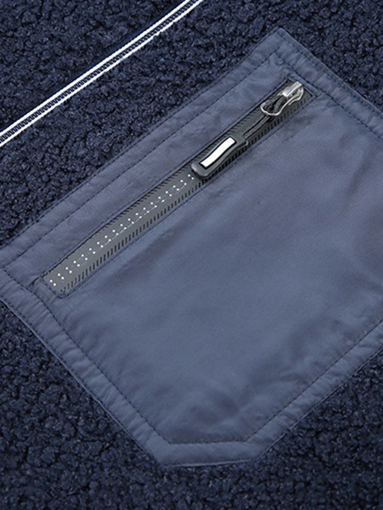 Tjock Patchwork Stativ Krage Vinter Slimmad Jacka