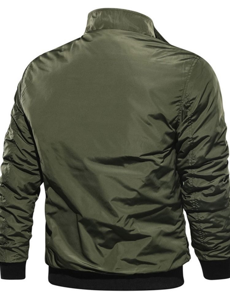 Tjock Stativ Krage Color Block Fashion Slim Jacka För Män