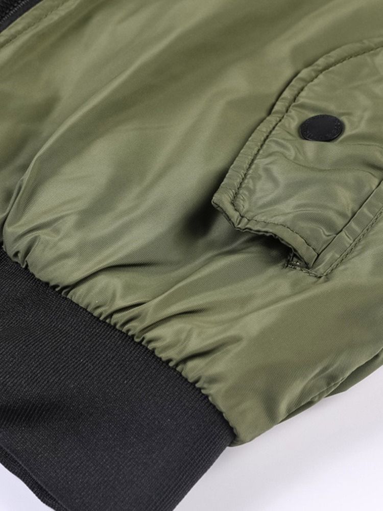 Tjock Stativ Krage Color Block Fashion Slim Jacka För Män