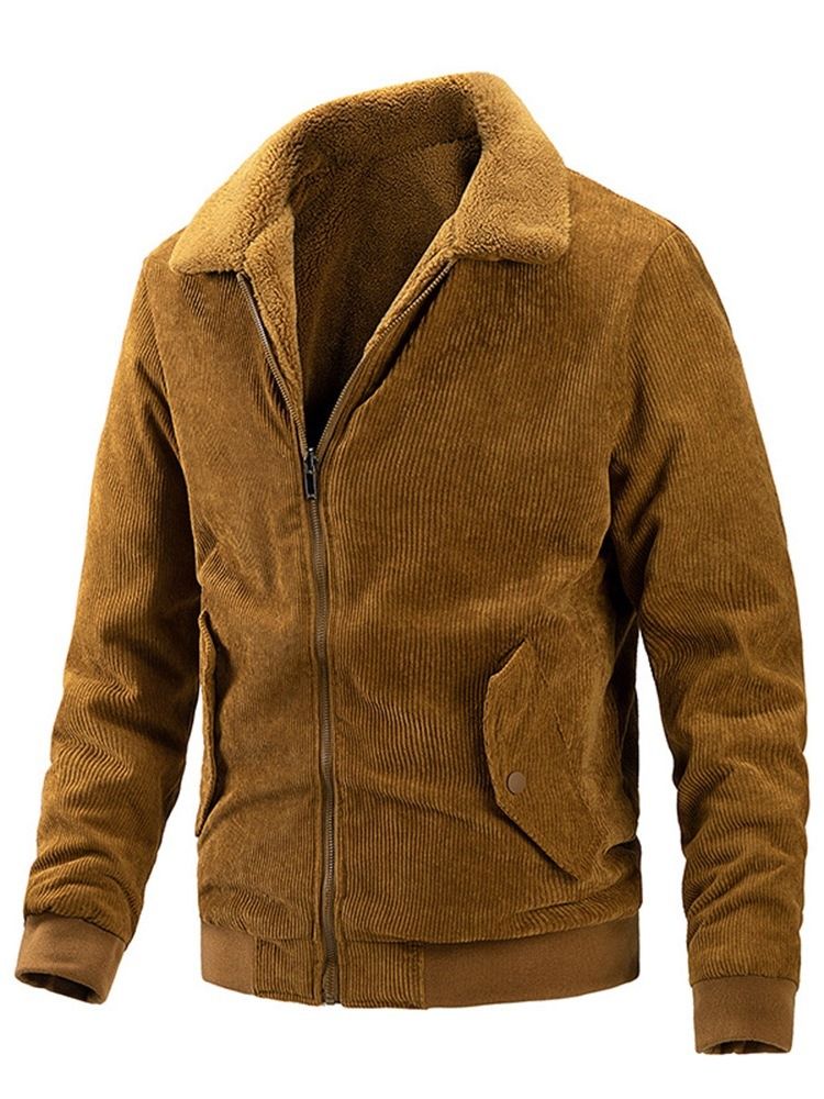 Tjock Vanlig Lapel Mode Höstjacka